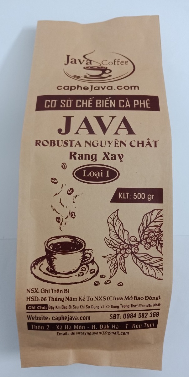 Cà phê rang xay Robusta Java - Loại 1 - 500 gram